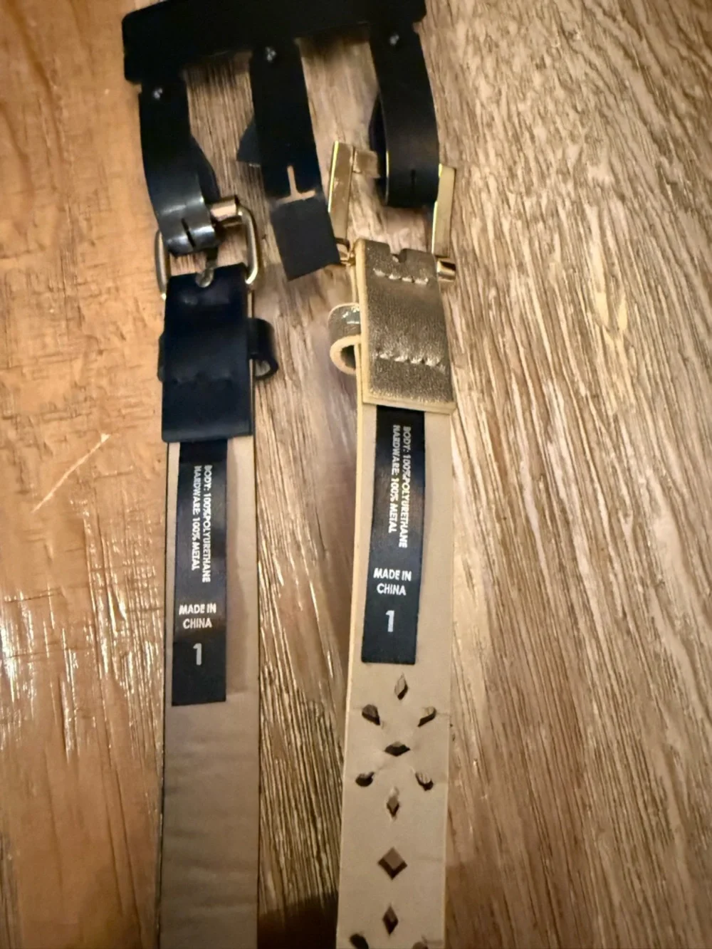 torrid Gold Metallic & Black Patent Belt Duo